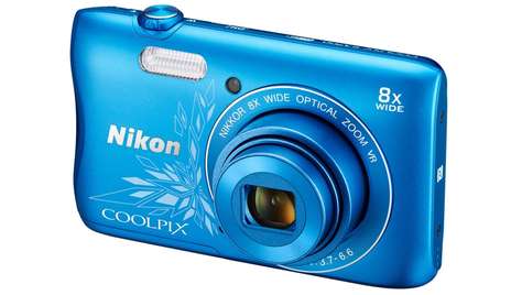 Компактный фотоаппарат Nikon COOLPIX S 3700 Blue (с узором)