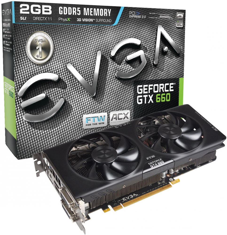 Видеокарта EVGA GeForce GTX 660 1072Mhz PCI-E 3.0 2048Mb 6008Mhz 192 bit  (02G-P4-3063-