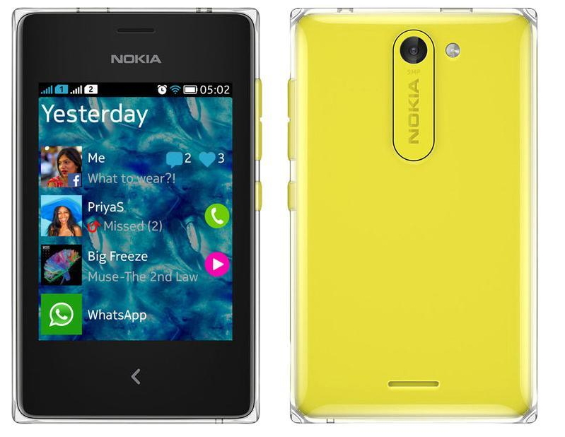 Смартфон Nokia Asha 502 Dual SIM Yellow