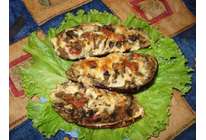 Фаршированные баклажаны запеченные в аэрогриле