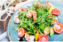 Рецепт салата из овощей и креветок под соусом из апельсина для кухонной машины Kenwood Chef Sense