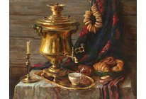 Самовар: cтоит поп на мосту, кричит – всех оболью!