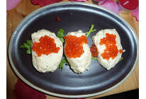 Кнели из судака с красной икрой (из рецептов Braun)