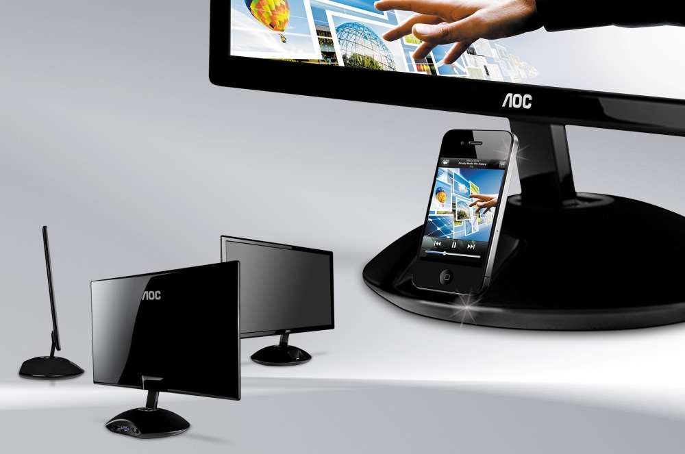 Док-станция для iPhone на монитор AOC e2343Fi