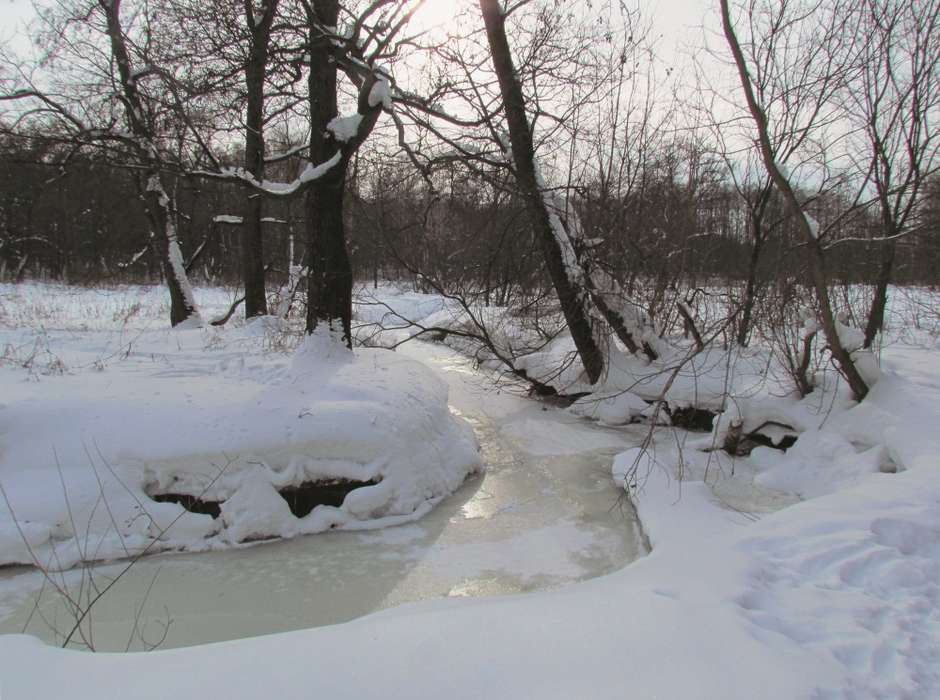 Речка зимой