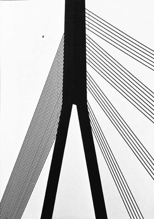 «Птичка». Ферма вантового моста. Рига 1992. Фото: Александр Абаза. 