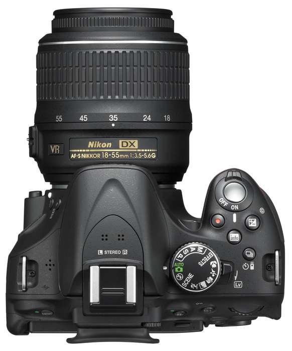 Зеркальный фотоаппарат Nikon D5200 - сверху