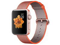 корпус из алюминия цвета «розовое золото», ремешок из плетёного нейлона цвета «оранжевый космос/антрацит»