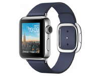 корпус из нержавеющей стали, ремешок тёмно-синего цвета с современной пряжкой