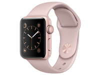 корпус из алюминия цвета «розовое золото», спортивный ремешок цвета «розовый песок»