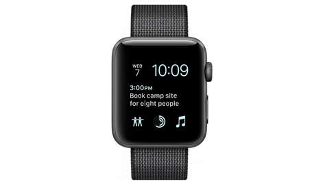 Умные часы Apple Watch Series 2, 42 мм корпус из алюминия цвета «серый космос», ремешок из плетёного нейлона чёрного цвета