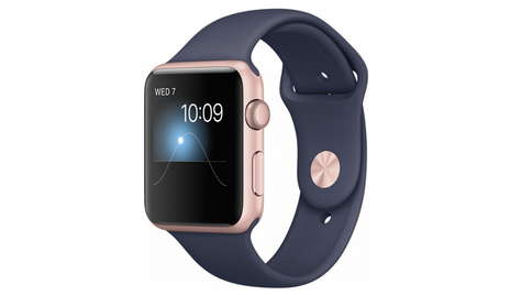 Умные часы Apple Watch Series 1, 42 мм тёмно-синий/корпус розовое золото