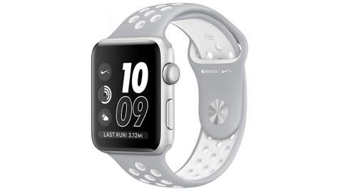 Умные часы Apple Watch Nike+ 42 мм корпус из серебристого алюминия, спортивный ремешок Nike цвета «листовое серебро/белый»