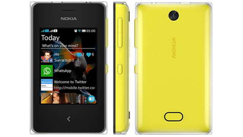 Смартфон Nokia Asha 500 Dual Sim Yellow