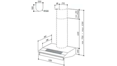 Вытяжка BEST SP 2196 (600mm)