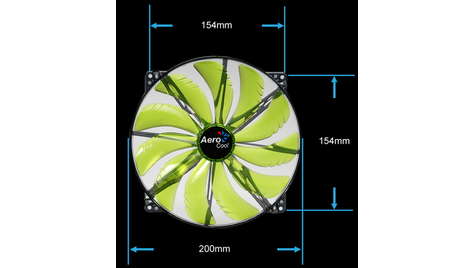 Корпусной вентилятор AeroCool Silent Master Green 200 mm