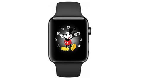 Умные часы Apple Watch Series 2, 42 мм корпус из нержавеющей стали цвета «чёрный космос», спортивный ремешок чёрного цвета