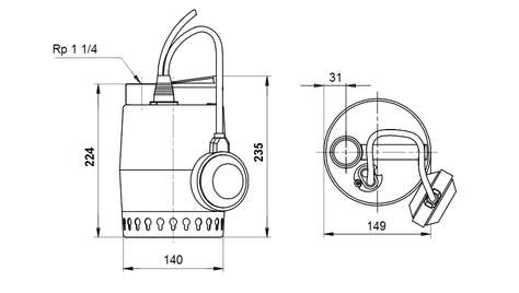 Дренажный насос Grundfos Unilift KP 250-A1