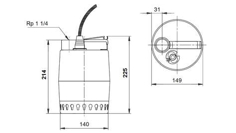 Дренажный насос Grundfos Unilift KP 150-M1