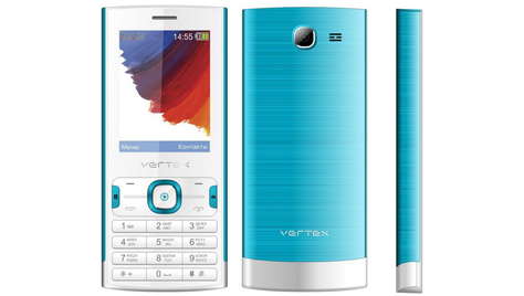 Мобильный телефон Vertex D500 бело-голубой