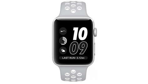 Умные часы Apple Watch Nike+ 38 мм корпус из серебристого алюминия, спортивный ремешок Nike цвета «листовое серебро/белый»