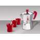 Кофеварка Bialetti гейзер &quot;Moka&quot; 3 п. 1040 (+ 3 красные чашки под пластиковые)